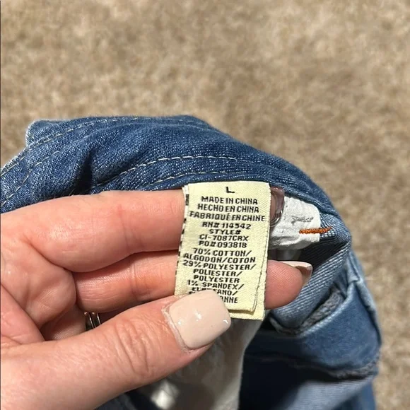 Juniors Dollhouse Blue Denim Short Overalls Size Large - Picture 6 of 6